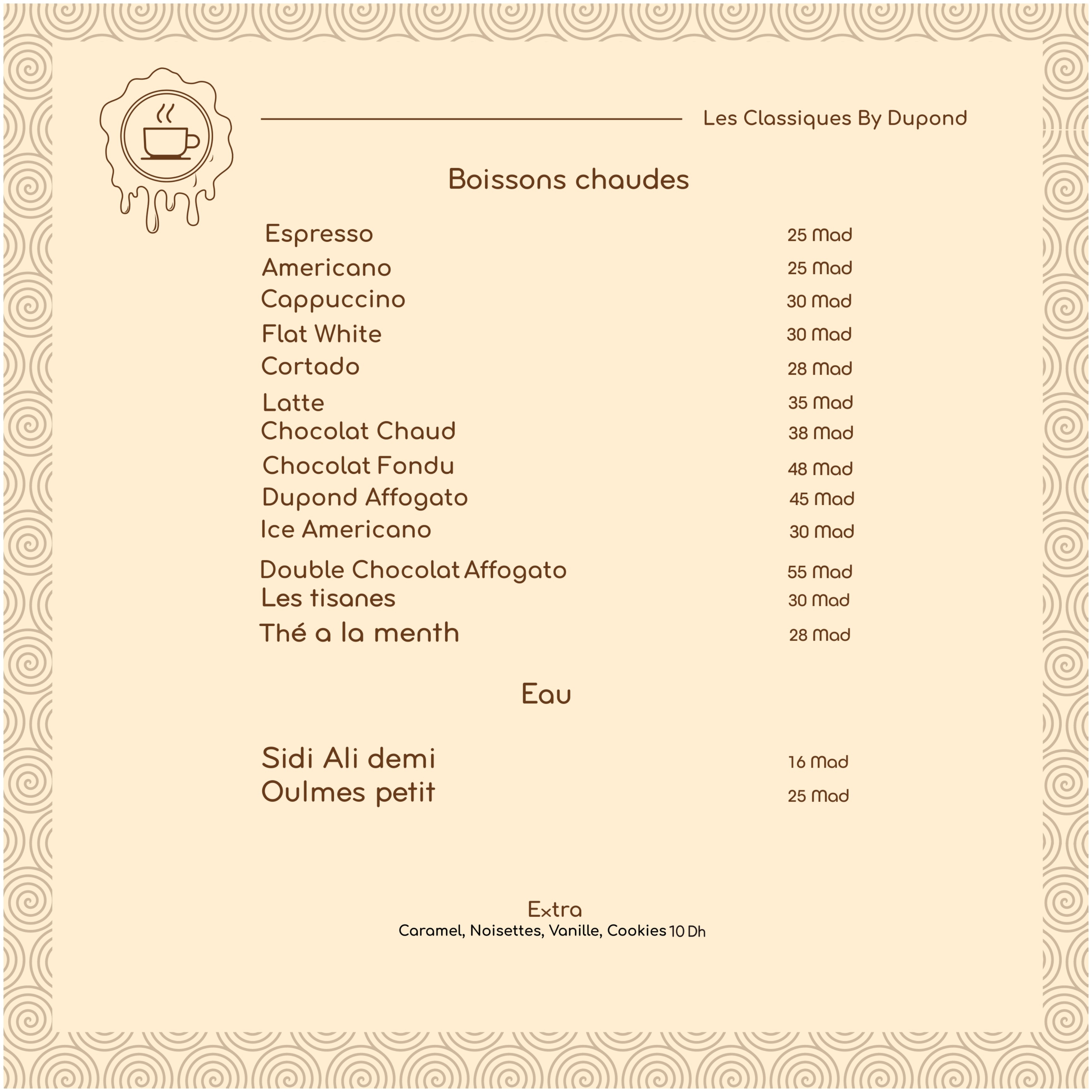 Menu Dupond Café — page 29